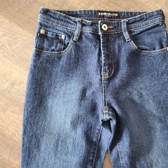 VTG Express Y2K Jeans Women's Size 3/4 High Rise Flare Jeans Stretch - Picture 2 of 11